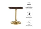 EEI-5212-GLD-CHE Lippa 28" Round Wood Dining Table By Modway