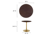 EEI-5212-GLD-CHE Lippa 28" Round Wood Dining Table By Modway