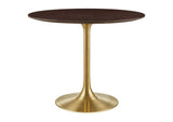 EEI-5214-GLD-CHE Lippa 36" Round Wood Dining Table By Modway