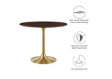 EEI-5214-GLD-CHE Lippa 36" Round Wood Dining Table By Modway