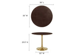 EEI-5214-GLD-CHE Lippa 36" Round Wood Dining Table By Modway