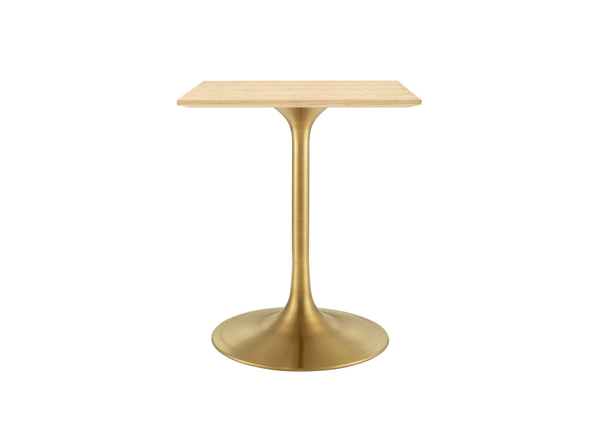 EEI-5219-GLD-NAT Lippa 24" Square Wood Dining Table By Modway