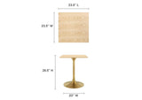 EEI-5219-GLD-NAT Lippa 24" Square Wood Dining Table By Modway