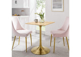 EEI-5219-GLD-NAT Lippa 24" Square Wood Dining Table By Modway