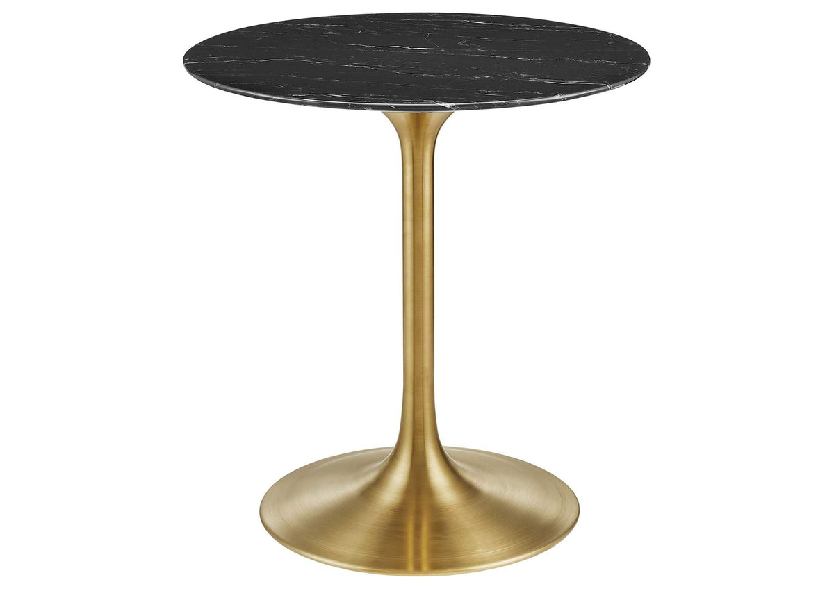 EEI-5224-GLD-BLK Lippa 28" Round Faux Marble Dining Table By Modway