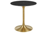 EEI-5224-GLD-BLK Lippa 28" Round Faux Marble Dining Table By Modway