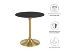 EEI-5224-GLD-BLK Lippa 28" Round Faux Marble Dining Table By Modway