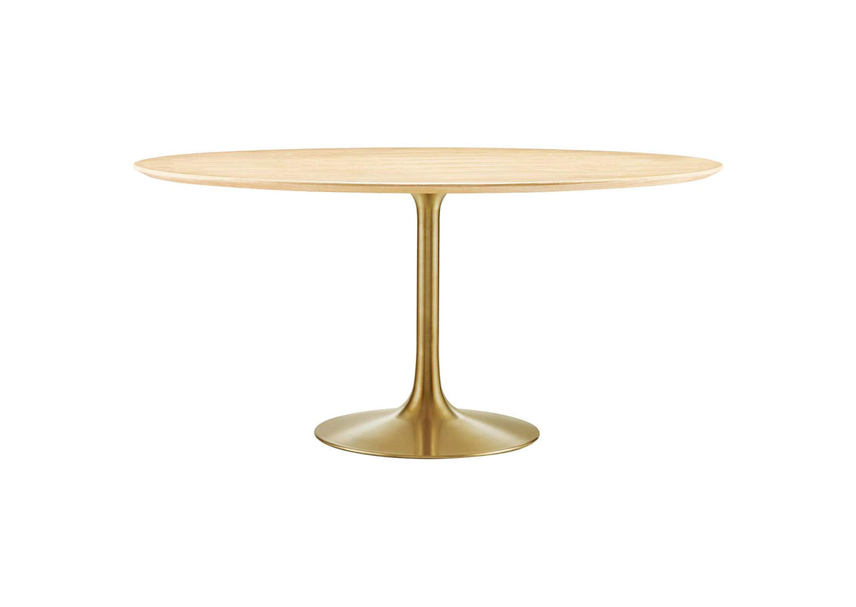 EEI-5233-GLD-NAT Lippa 60" Round Wood Dining Table By Modway