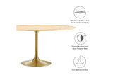 EEI-5233-GLD-NAT Lippa 60" Round Wood Dining Table By Modway