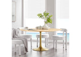 EEI-5233-GLD-NAT Lippa 60" Round Wood Dining Table By Modway