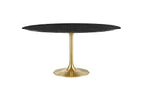 EEI-5241-GLD-BLK Lippa 60" Round Faux Marble Dining Table By Modway