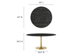 EEI-5241-GLD-BLK Lippa 60" Round Faux Marble Dining Table By Modway