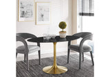 EEI-5242-GLD-BLK Lippa 54" Oval Faux Marble Dining Table By Modway