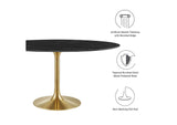 EEI-5243-GLD-BLK Lippa 60" Oval Faux Marble Dining Table By Modway
