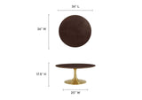 EEI-5244-GLD-CHE Lippa 36" Round Wood Coffee Table By Modway