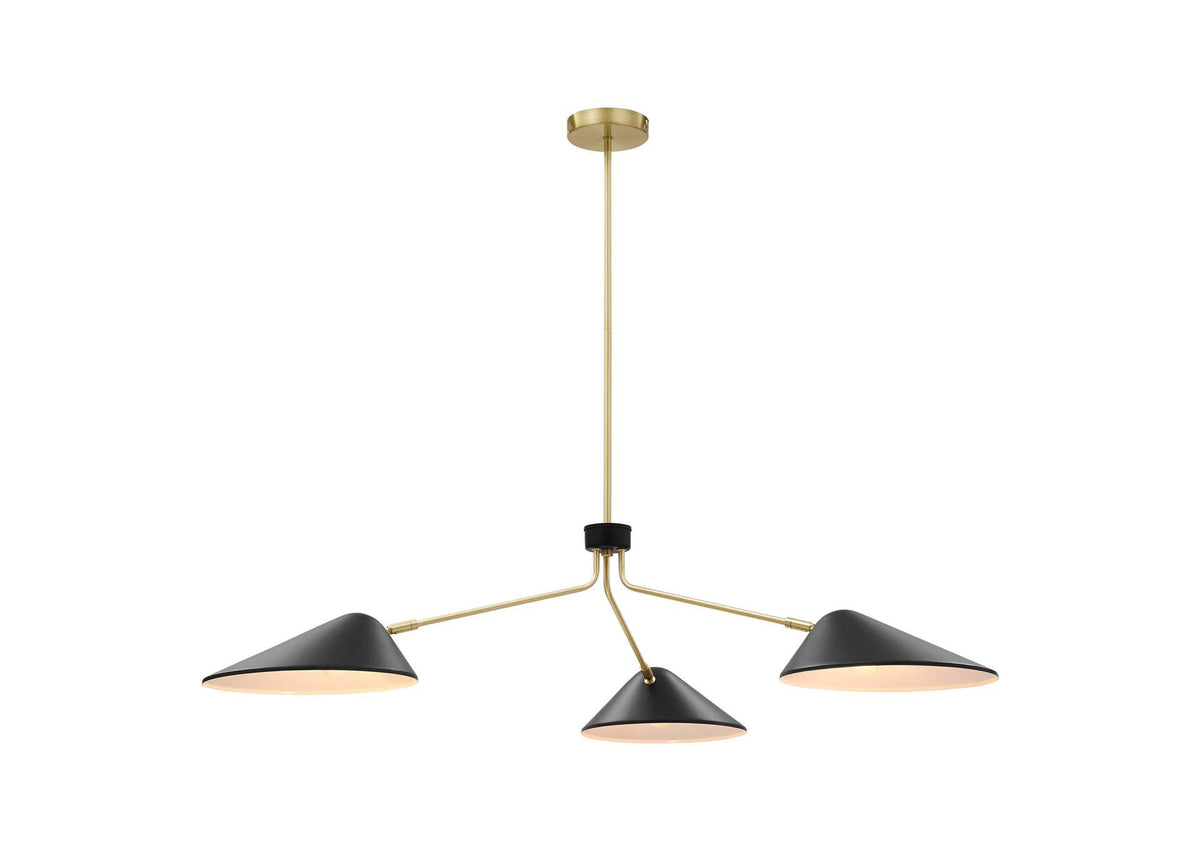 EEI-5297-BLK Journey 3-Light 14" Arm Pendant By Modway