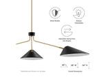EEI-5297-BLK Journey 3-Light 14" Arm Pendant By Modway