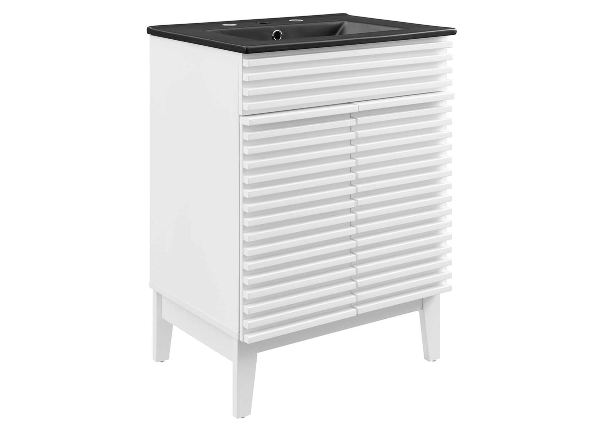 EEI-5350-WHI-BLK Render 24" Bathroom Vanity By Modway