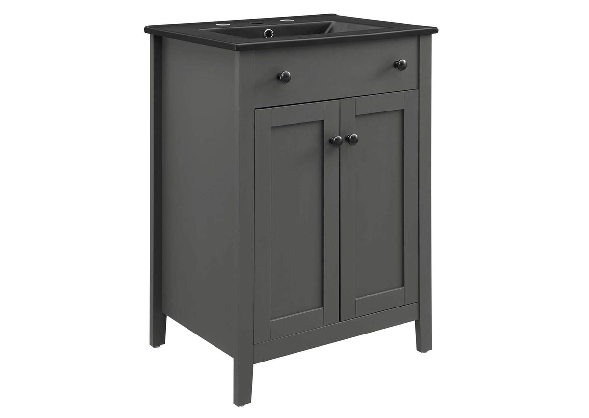EEI-5354-GRY-BLK Nantucket 24" Bathroom Vanity By Modway