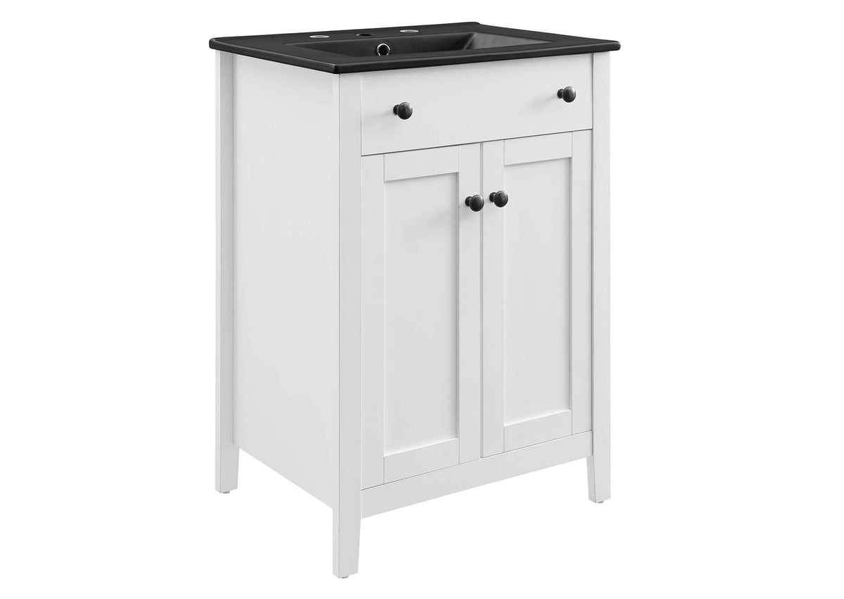 EEI-5354-WHI-BLK Nantucket 24" Bathroom Vanity By Modway