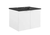 EEI-5370-WHI-BLK Maybelle 24" Wall-Mount Bathroom Vanity By Modway