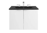 EEI-5370-WHI-BLK Maybelle 24" Wall-Mount Bathroom Vanity By Modway