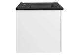 EEI-5370-WHI-BLK Maybelle 24" Wall-Mount Bathroom Vanity By Modway