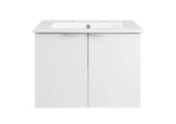 EEI-5379-WHI-WHI Maybelle 24" Wall-Mount Bathroom Vanity By Modway