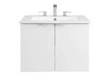 EEI-5379-WHI-WHI Maybelle 24" Wall-Mount Bathroom Vanity By Modway