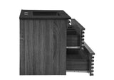 EEI-5395-CHA-BLK Render 36" Wall-Mount Bathroom Vanity By Modway