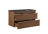 EEI-5395-WAL-BLK Render 36" Wall-Mount Bathroom Vanity By Modway