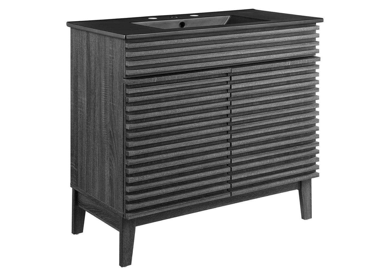 EEI-5396-CHA-BLK Render 36" Bathroom Vanity By Modway