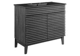 EEI-5396-CHA-BLK Render 36" Bathroom Vanity By Modway
