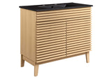 EEI-5396-OAK-BLK Render 36" Bathroom Vanity By Modway