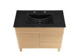 EEI-5396-OAK-BLK Render 36" Bathroom Vanity By Modway