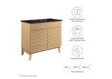EEI-5396-OAK-BLK Render 36" Bathroom Vanity By Modway