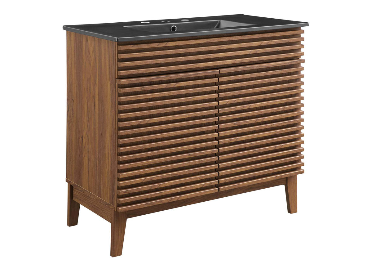 EEI-5396-WAL-BLK Render 36" Bathroom Vanity By Modway