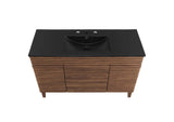 EEI-5398-WAL-BLK Render 48" Single Sink Bathroom Vanity By Modway
