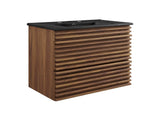 EEI-5417-WAL-BLK Render 30" Wall-Mount Bathroom Vanity By Modway