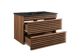 EEI-5417-WAL-BLK Render 30" Wall-Mount Bathroom Vanity By Modway