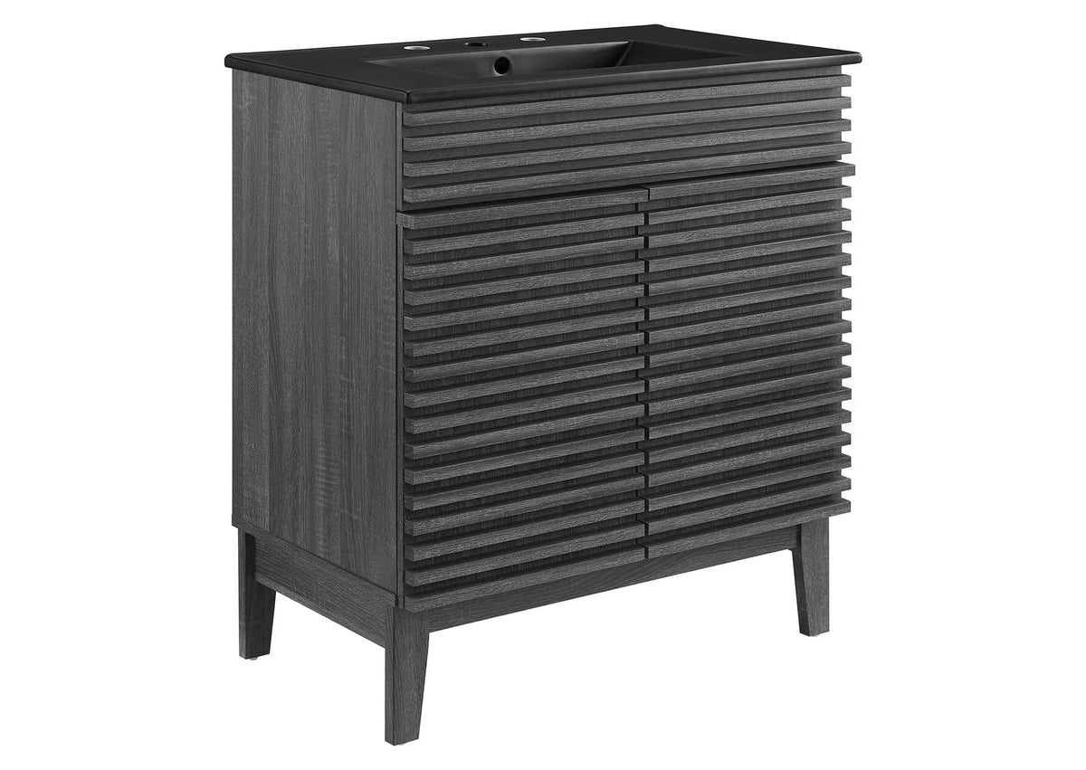 EEI-5418-CHA-BLK Render 30" Bathroom Vanity By Modway