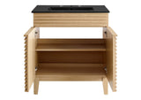 EEI-5418-OAK-BLK Render 30" Bathroom Vanity By Modway