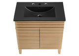 EEI-5418-OAK-BLK Render 30" Bathroom Vanity By Modway