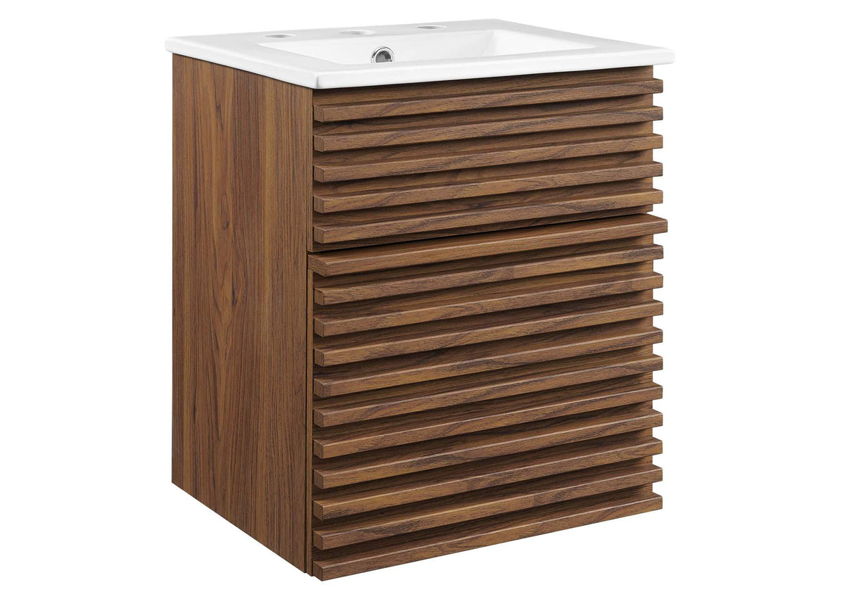 EEI-5419-WAL-WHI Render 18" Wall-Mount Bathroom Vanity By Modway