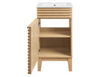 EEI-5420-OAK-WHI Render 18" Bathroom Vanity Cabinet By Modway