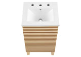 EEI-5420-OAK-WHI Render 18" Bathroom Vanity Cabinet By Modway