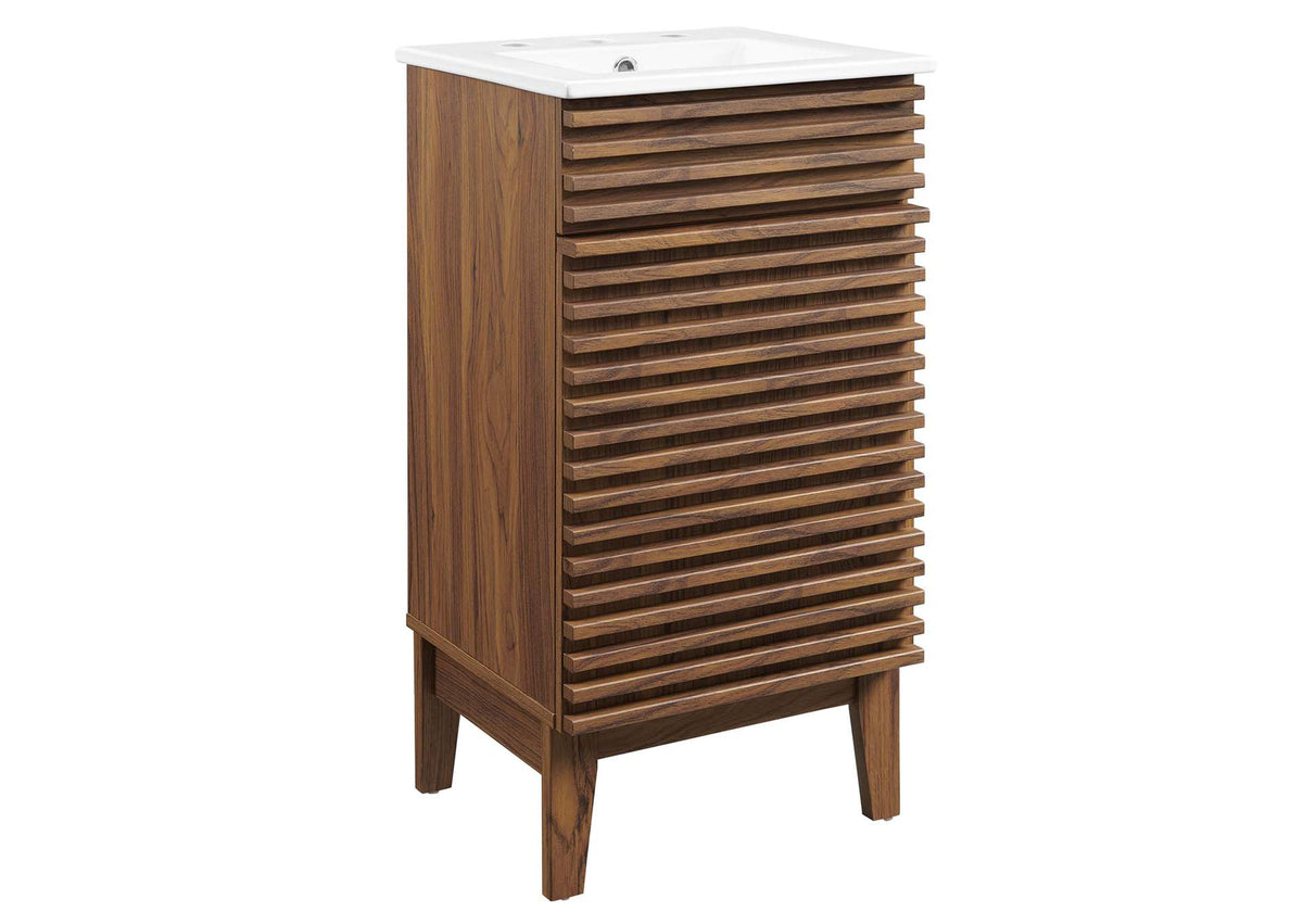 EEI-5420-WAL-WHI Render 18" Bathroom Vanity Cabinet By Modway