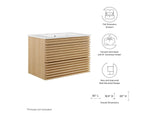 EEI-5421-OAK-WHI Render 30" Wall-Mount Bathroom Vanity By Modway