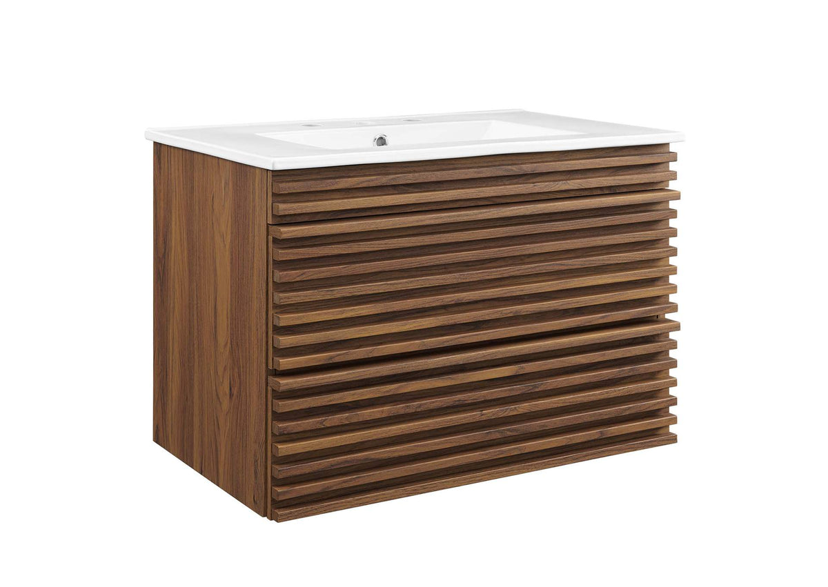 EEI-5421-WAL-WHI Render 30" Wall-Mount Bathroom Vanity By Modway
