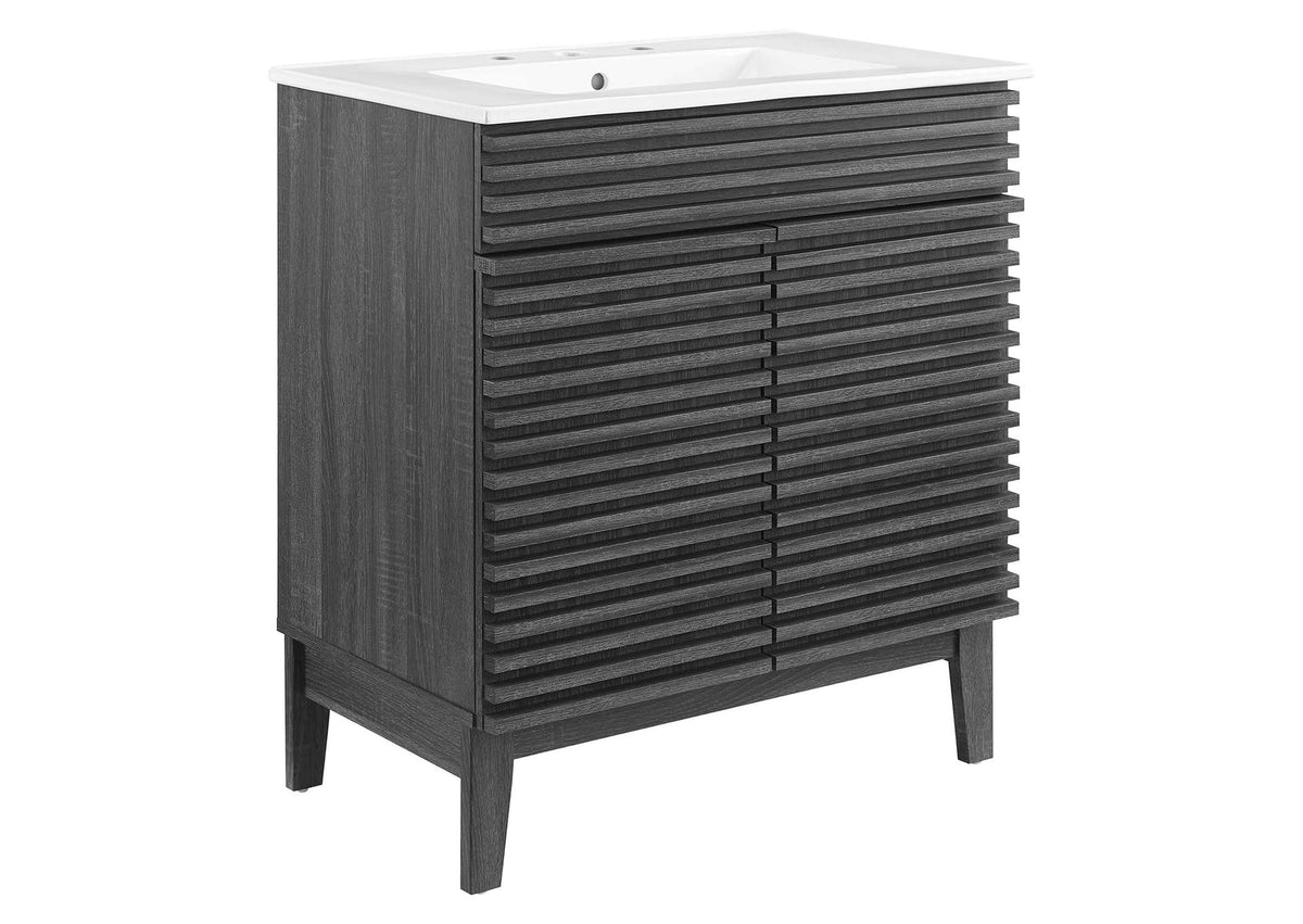EEI-5422-CHA-WHI Render 30" Bathroom Vanity Cabinet By Modway